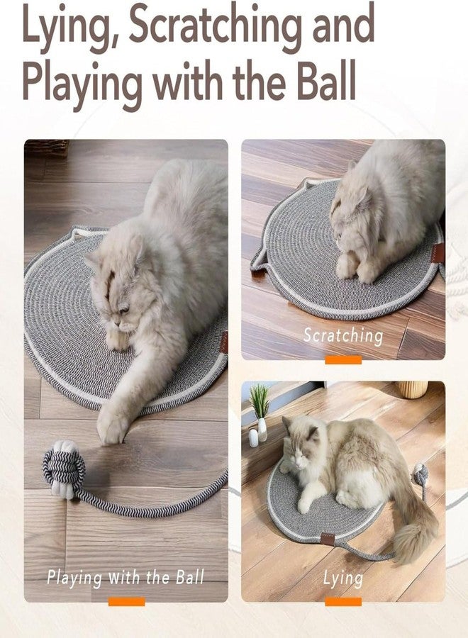 smoni Scratch Pad for Cats, Cute Cat Scratch Pad, Lovely Cat Ear Scratching Pads Hanging Cat Toy Wall Cotton Rope Cat Scratcher Mat (Pack of 1) - Image 3
